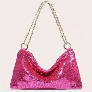 SHEIN Fuchsia Sequin Shoulder Bag